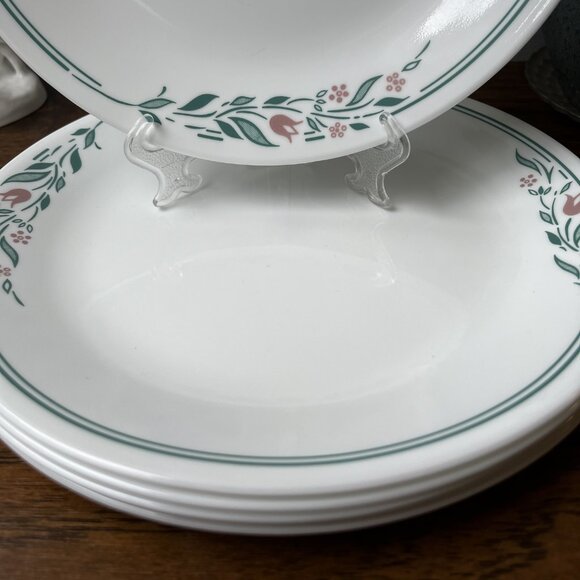 Corelle Vitrelle Rosemarie 6 Dinner Plates 10.25" Pink Flowers - Picture 5 of 10